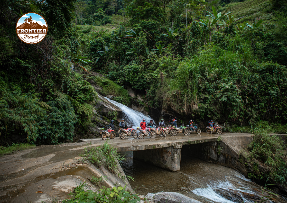Natural landscape surrounding a remote Vietnam motorbike route